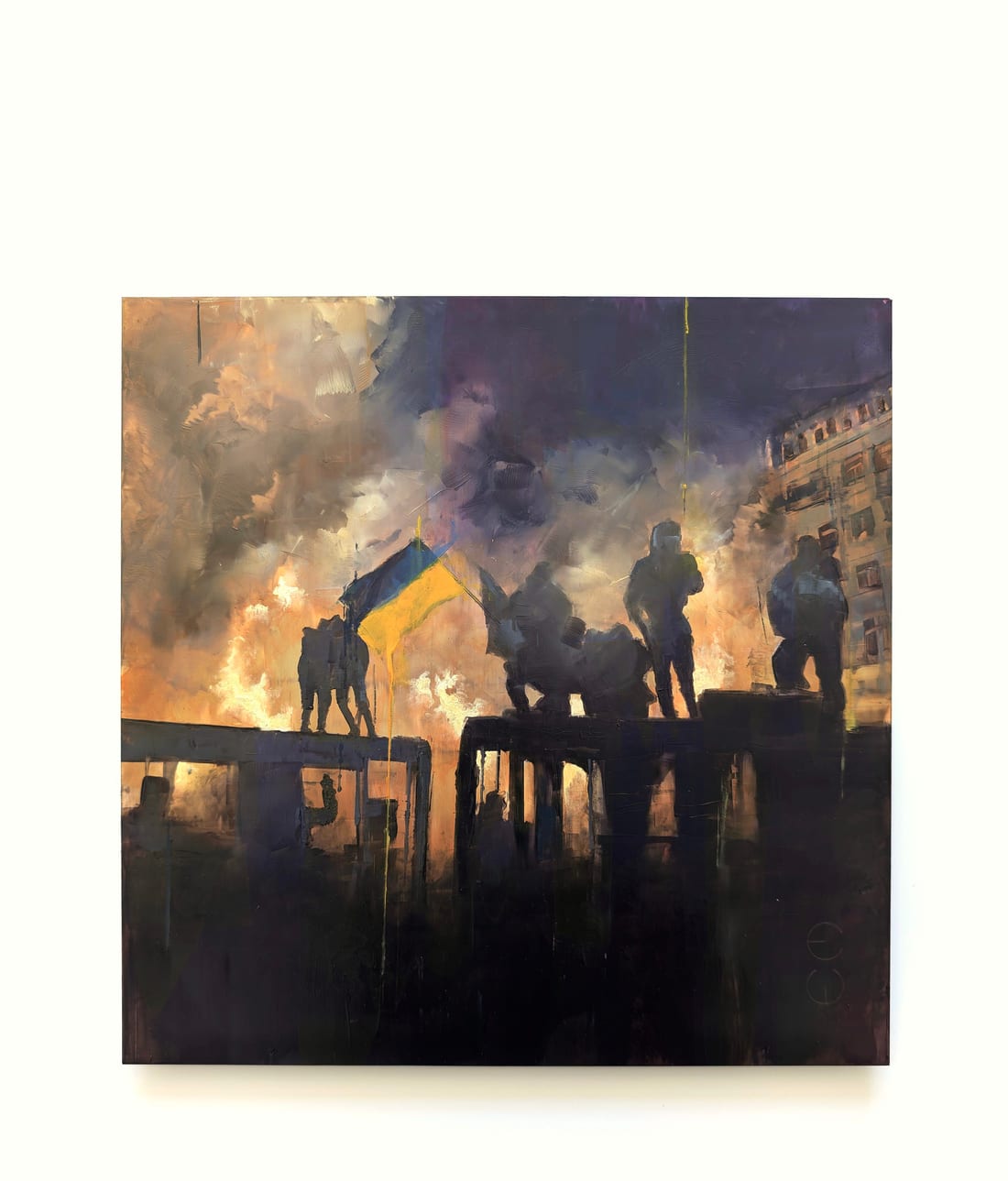 Maidan 2014 – Öl auf Alu-Dibond – Gemälde von Eduard Warkentin