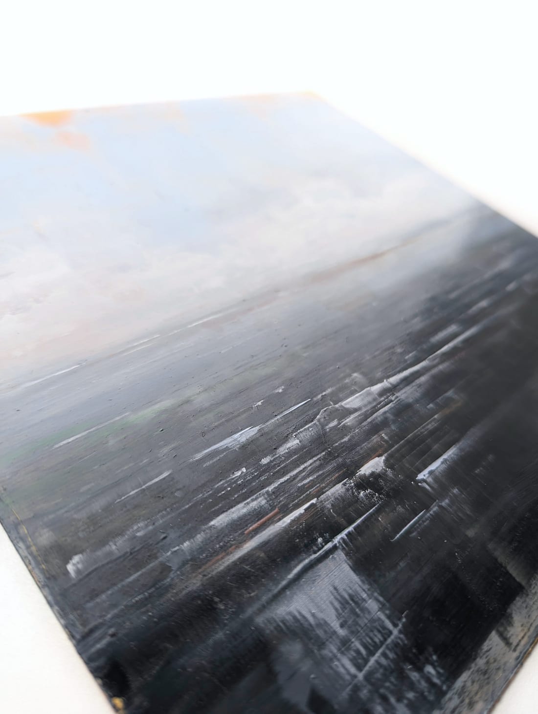 Sea – Oil on Paper – painting by Eduard Warkentin