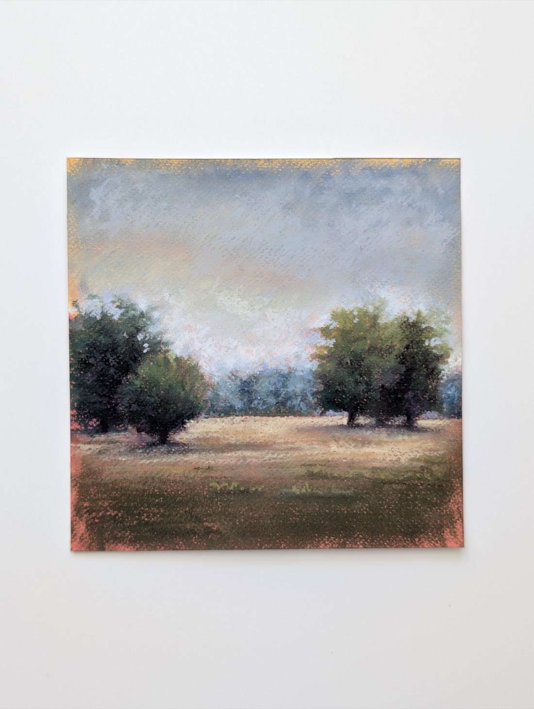 Parklandschaft – Ölpastell auf Papier – Gemälde von Eduard Warkentin