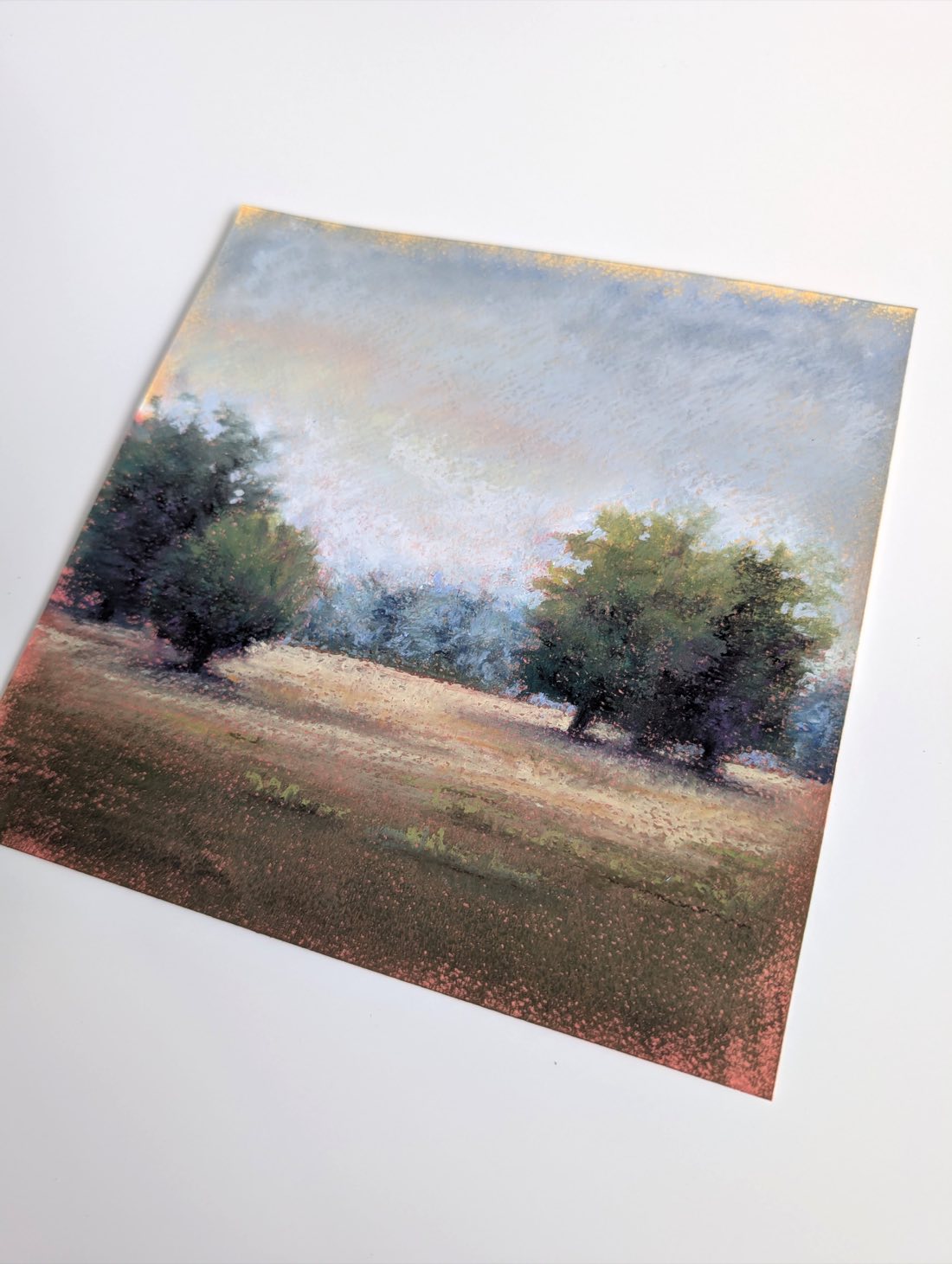 Parklandschaft – Ölpastell auf Papier – Gemälde von Eduard Warkentin