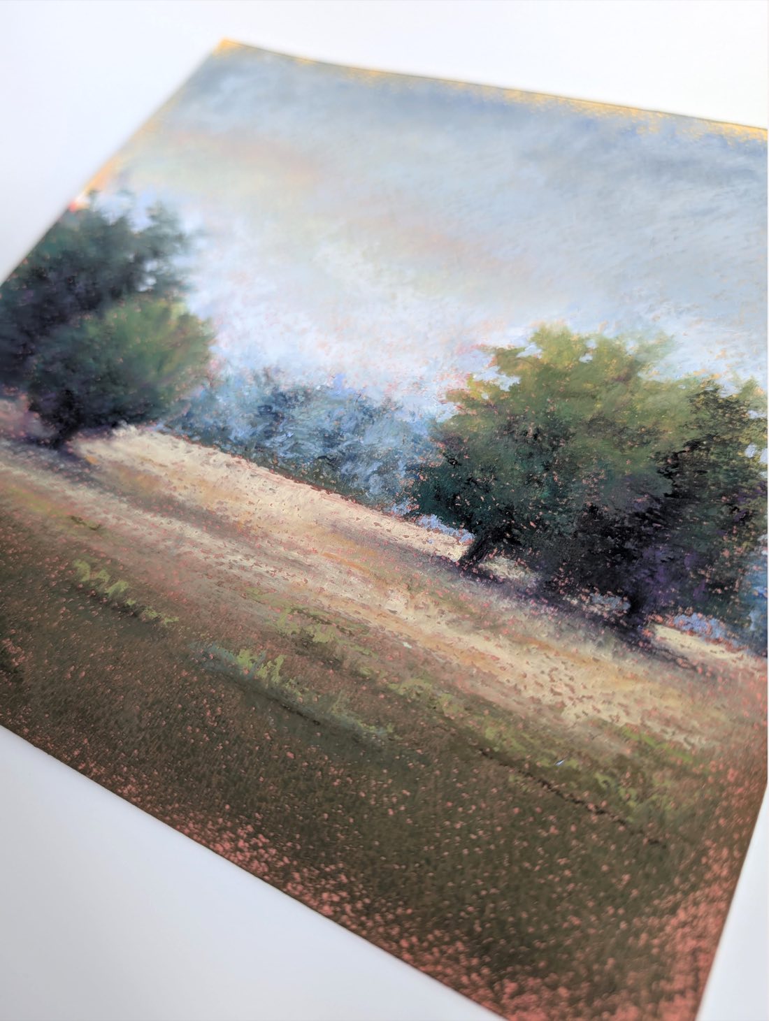 Parklandschaft – Ölpastell auf Papier – Gemälde von Eduard Warkentin