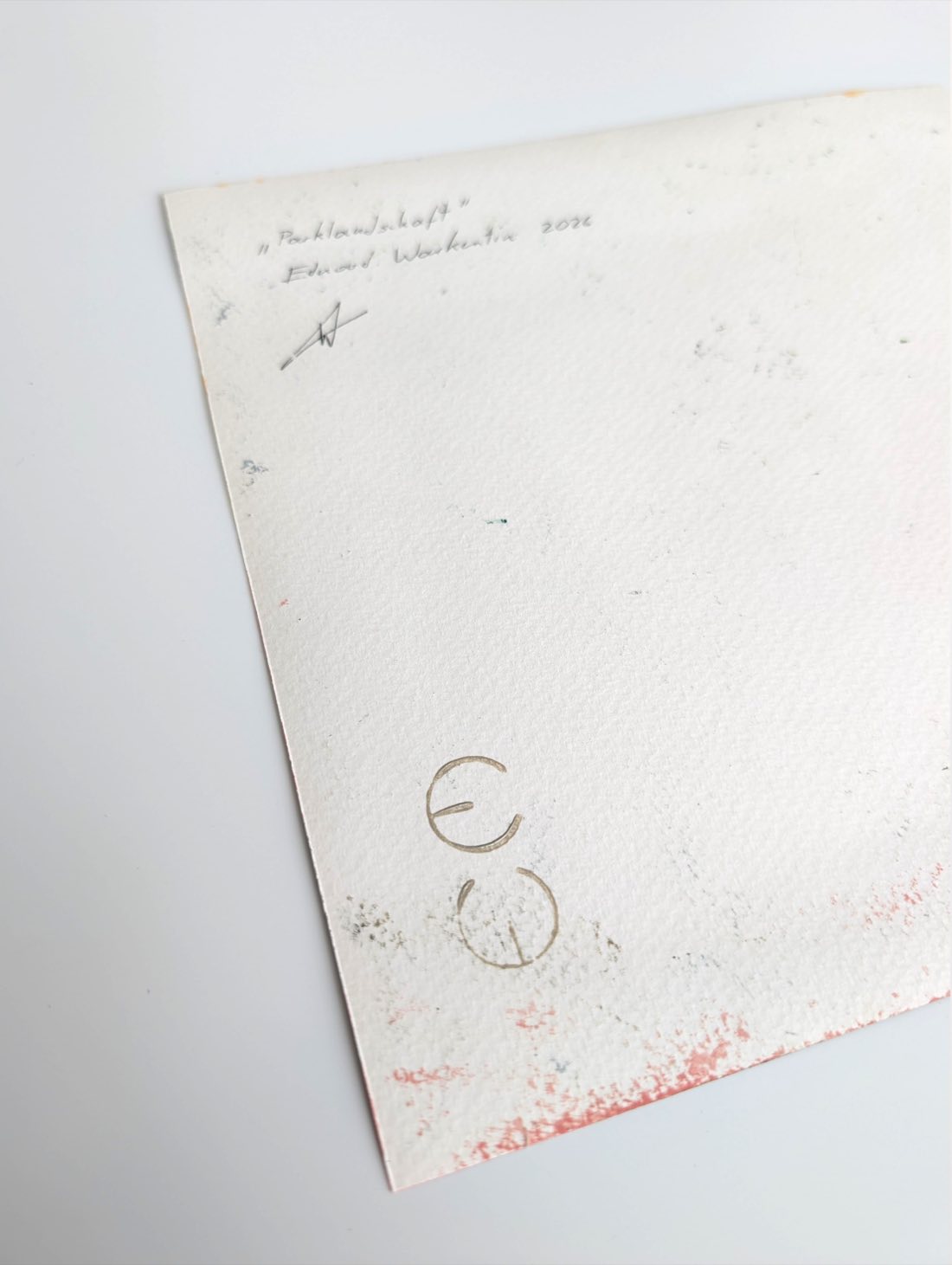 Parklandschaft – Ölpastell auf Papier – Gemälde von Eduard Warkentin