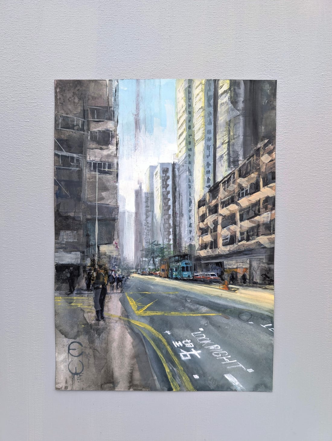 Portland St – Wasserfarben & Gouache auf Papier – Gemälde von Eduard Warkentin