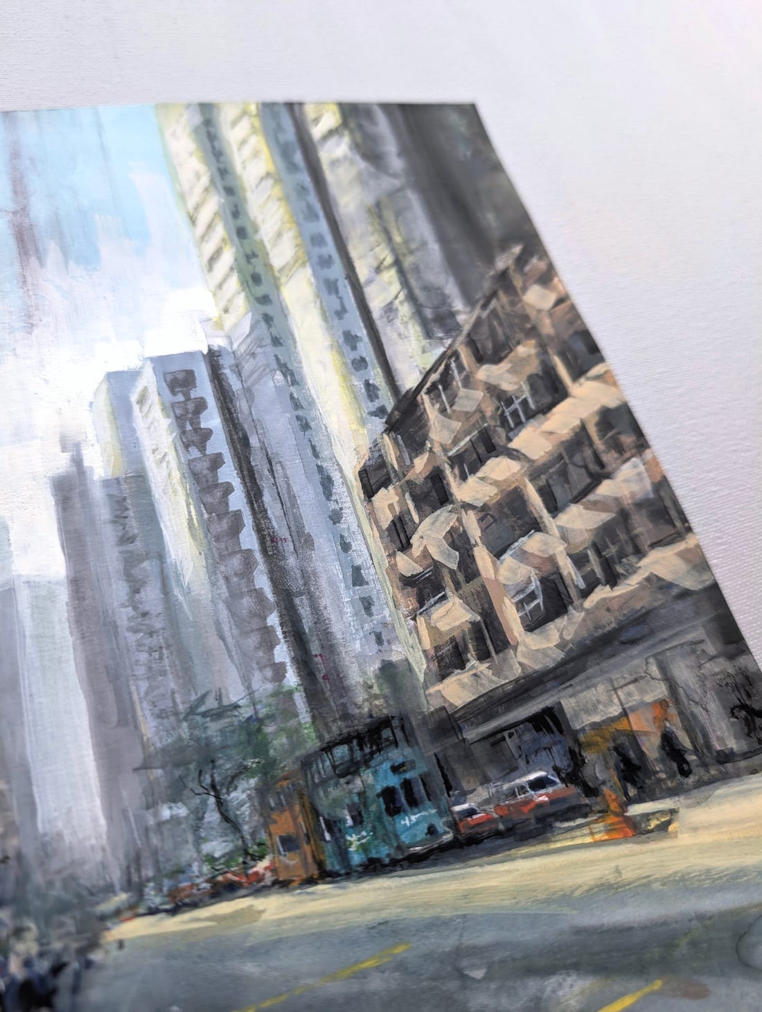 Portland St – Wasserfarben & Gouache auf Papier – Gemälde von Eduard Warkentin