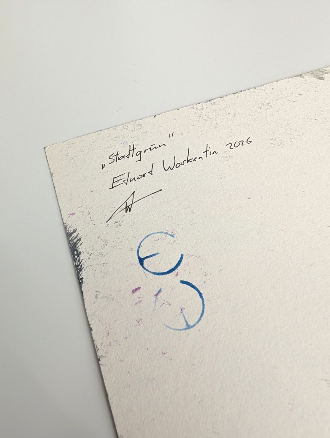 Stadtgrün – Ölpastell auf Papier – Gemälde von Eduard Warkentin