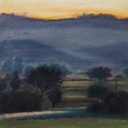 Tuscany – Oil pastel on paper – painting by Eduard Warkentin