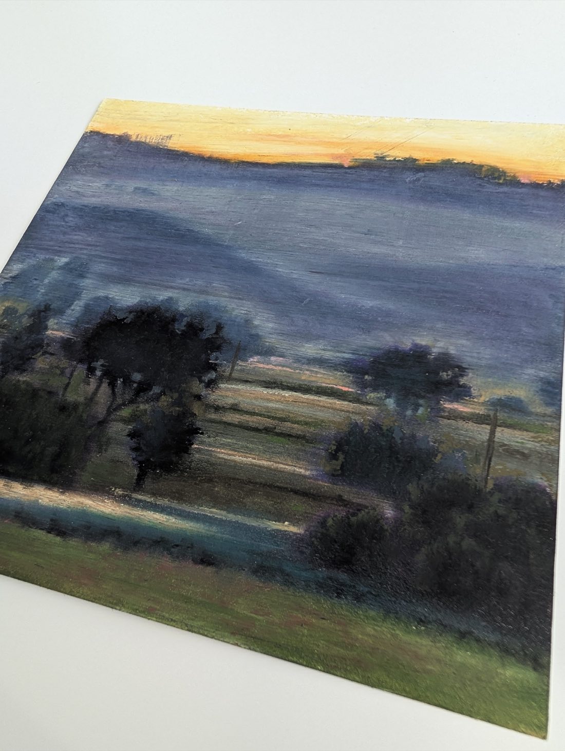 Tuscany – Oil pastel on paper – painting by Eduard Warkentin