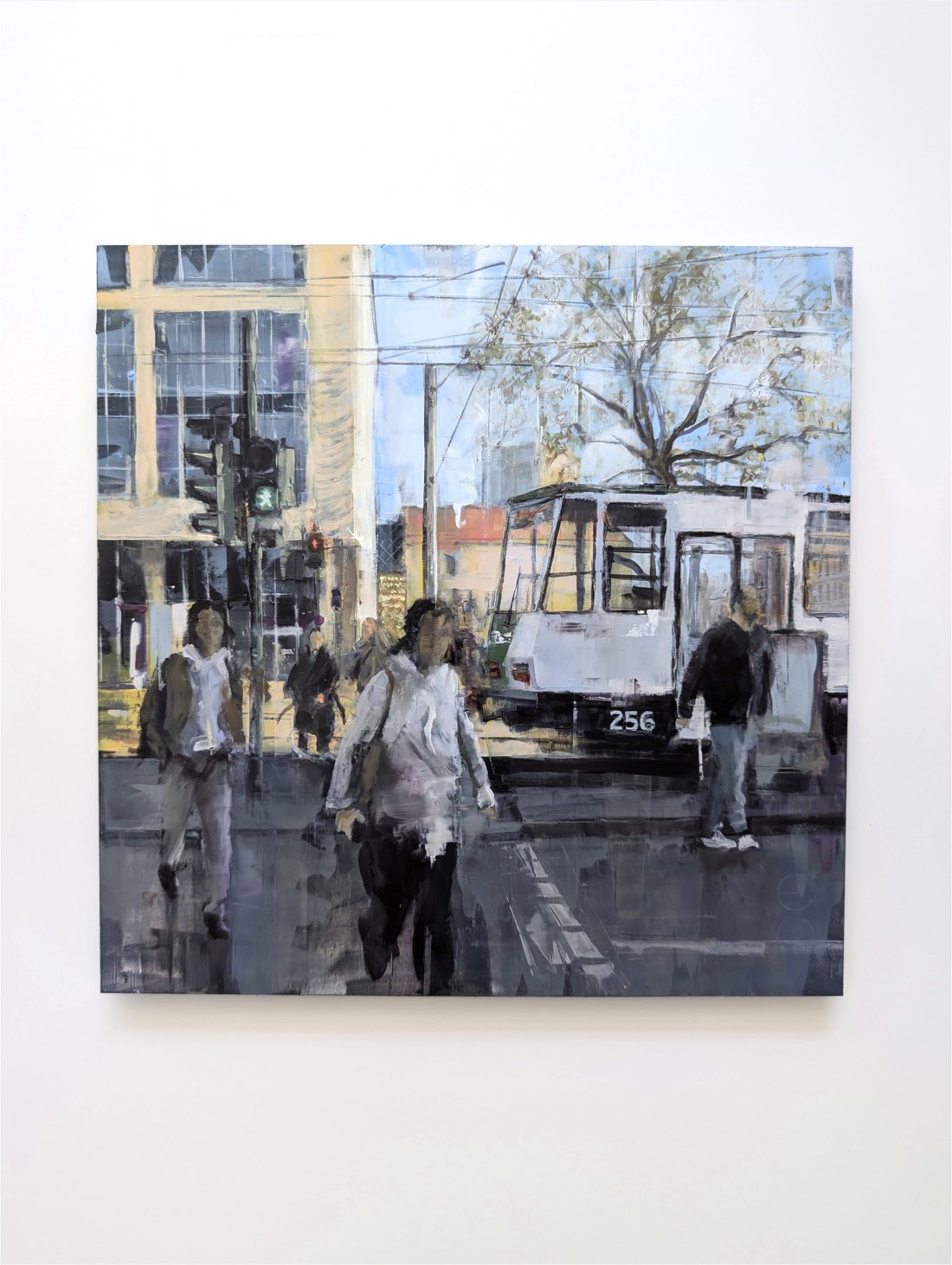 POTSDAM_26_03: Platz der Einheit/Bildungsforum – Oil on Dibond – painting by Eduard Warkentin