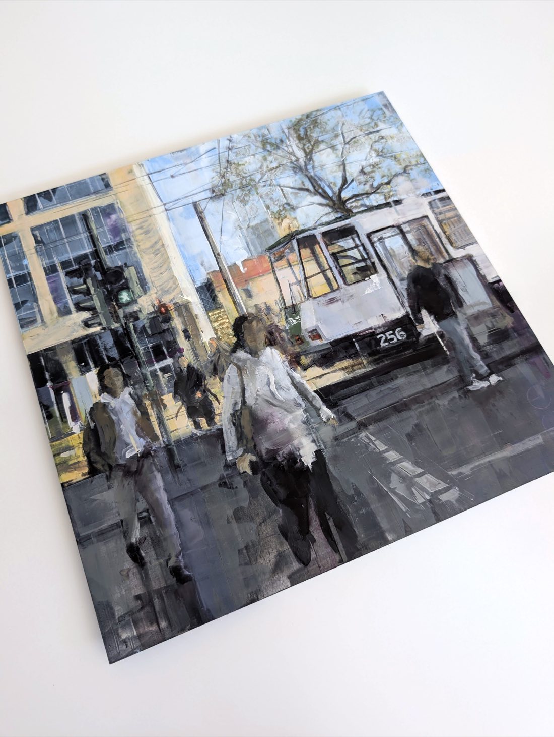 POTSDAM_26_03: Platz der Einheit/Bildungsforum – Oil on Dibond – painting by Eduard Warkentin
