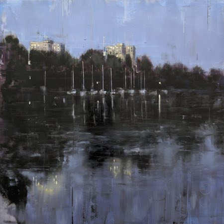 POTSDAM_26_06: Platten und Segelboote – Öl auf Alu-Dibond – Gemälde von Eduard Warkentin