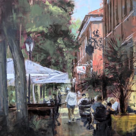 POTSDAM_26_07: Sommer im Holländischen Viertel – Öl auf Alu-Dibond – Gemälde von Eduard Warkentin