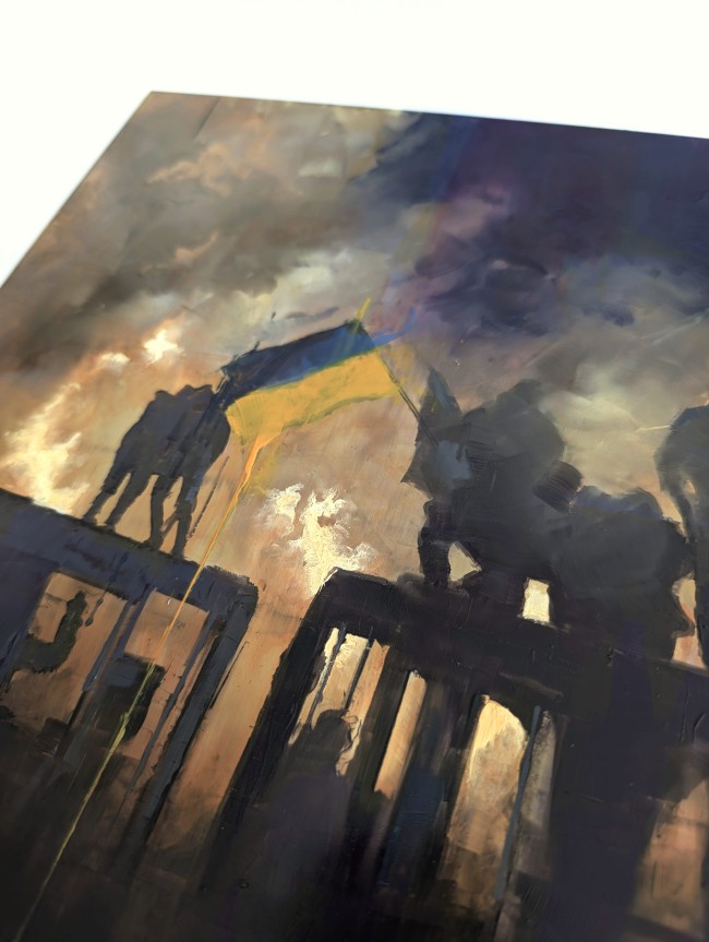 Maidan 2014 – Öl auf Alu-Dibond – Gemälde von Eduard Warkentin