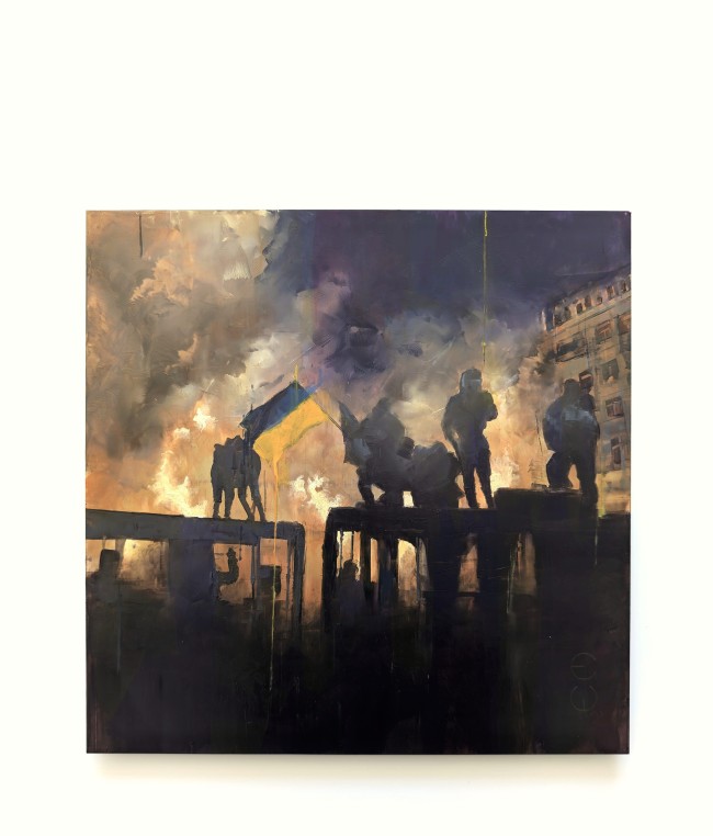 Maidan 2014 – Öl auf Alu-Dibond – Gemälde von Eduard Warkentin
