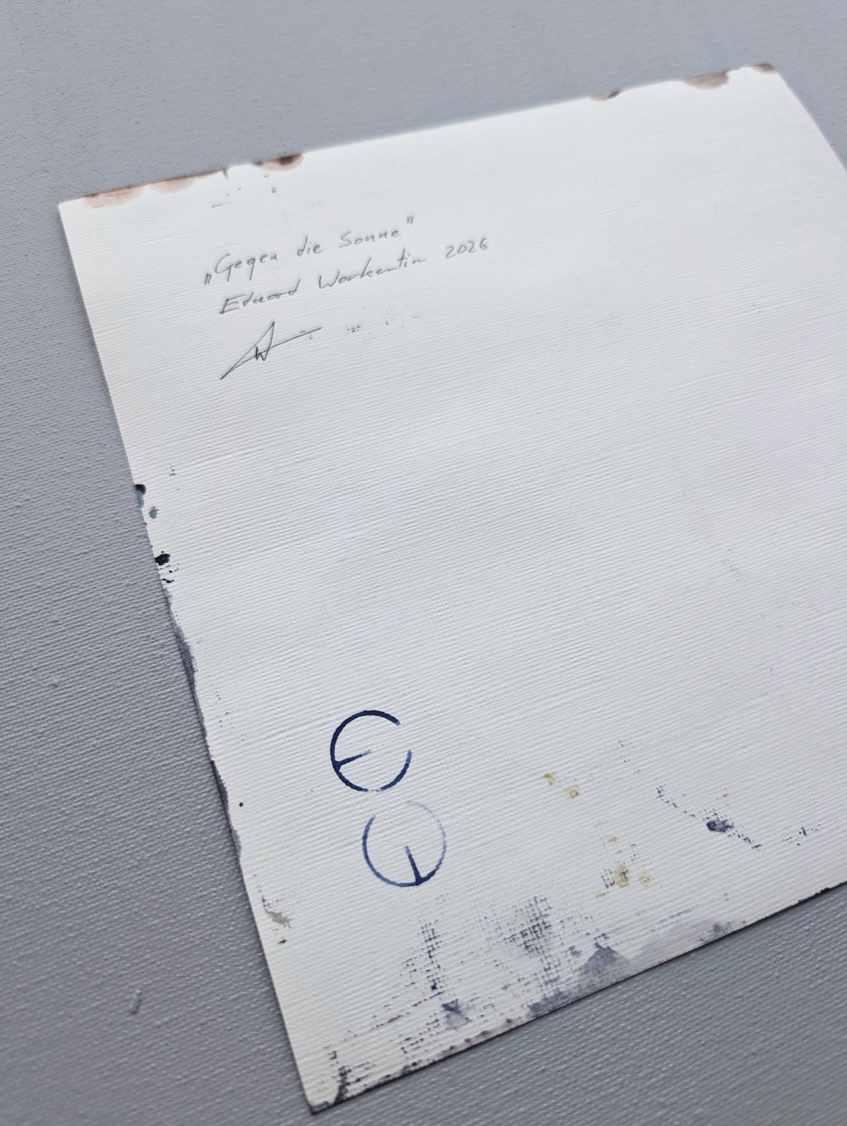 Gegen die Sonne – Gouache auf Papier – Gemälde von Eduard Warkentin