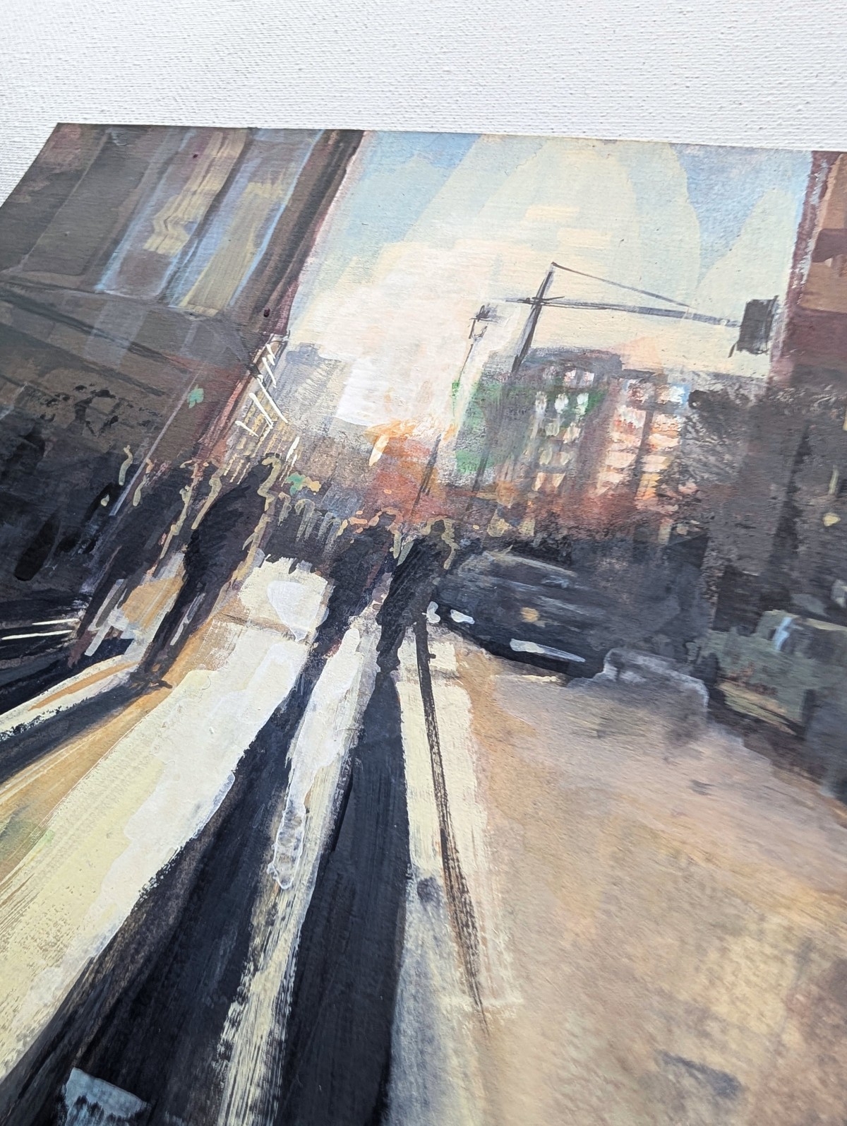 Gegen die Sonne – Gouache auf Papier – Gemälde von Eduard Warkentin