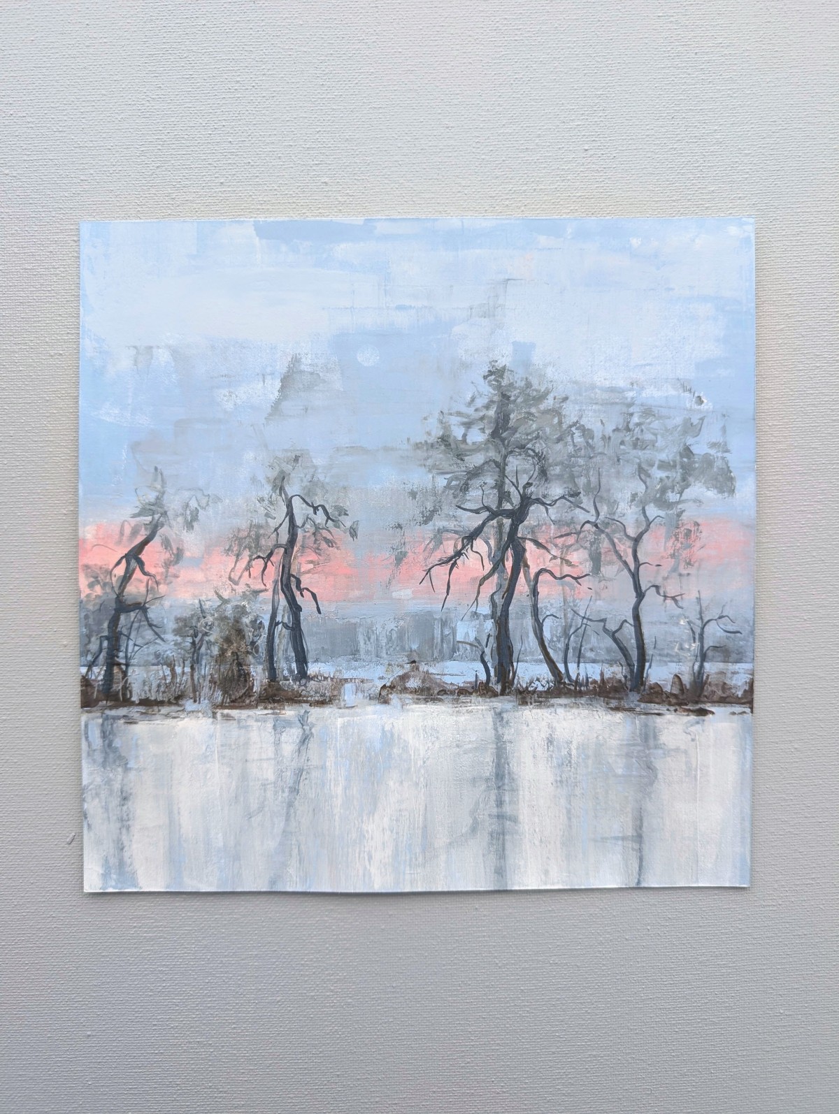Haussee – Gouache auf Papier – Gemälde von Eduard Warkentin