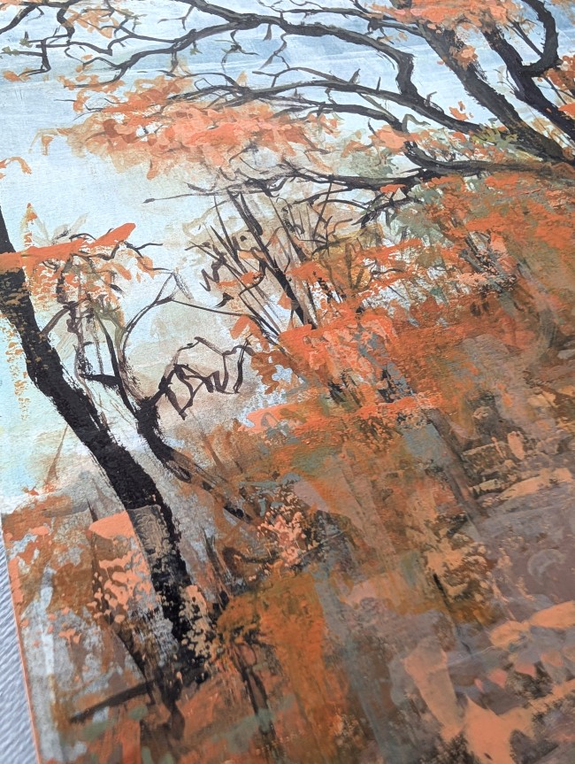 Kellerwald Edersee – Gouache on paper – painting by Eduard Warkentin