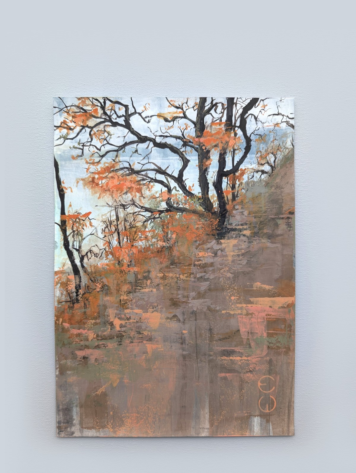 Kellerwald Edersee – Gouache auf Papier – Gemälde von Eduard Warkentin