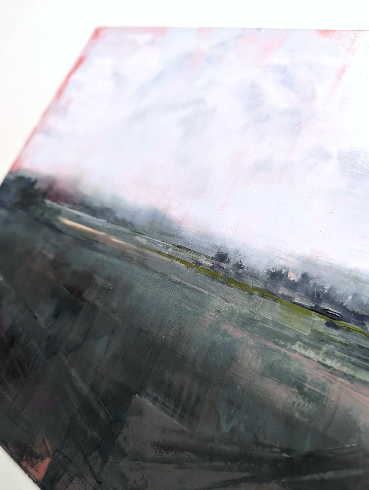 Land – Öl auf Papier – Gemälde von Eduard Warkentin