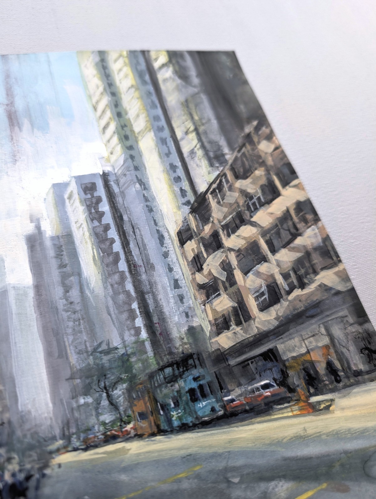 Portland St – Wasserfarben & Gouache auf Papier – Gemälde von Eduard Warkentin