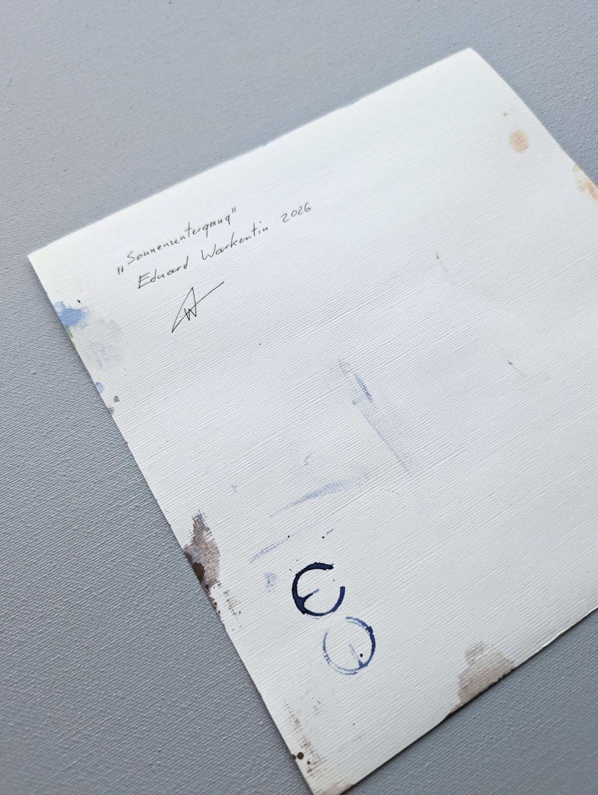 Sonnenuntergang – Gouache auf Papier – Gemälde von Eduard Warkentin