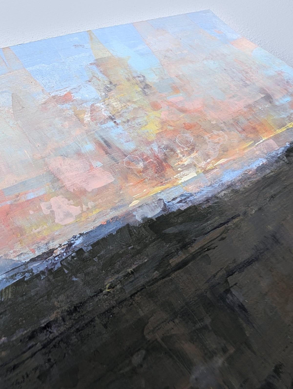 Sonnenuntergang – Gouache auf Papier – Gemälde von Eduard Warkentin