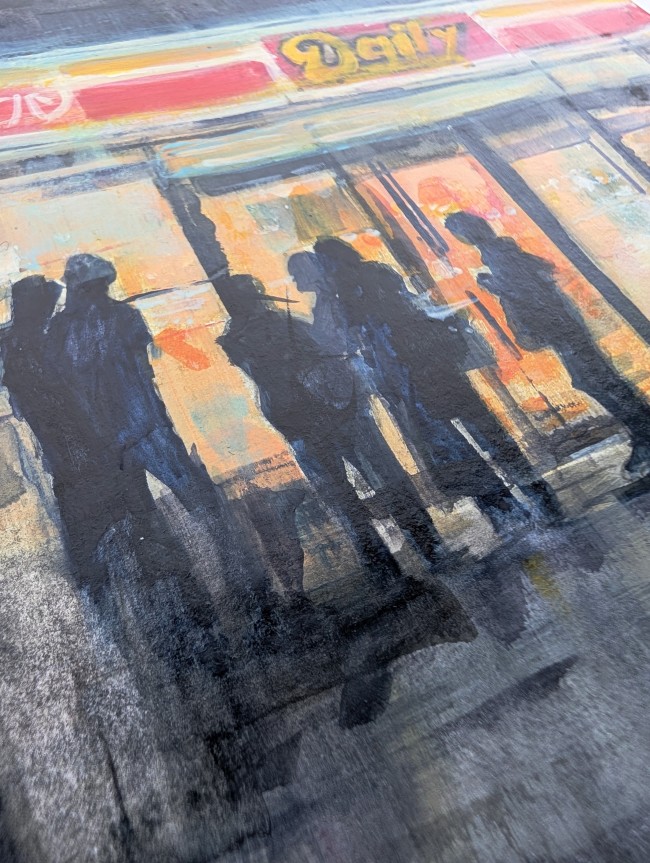 Treffpunkt – Gouache auf Papier – Gemälde von Eduard Warkentin