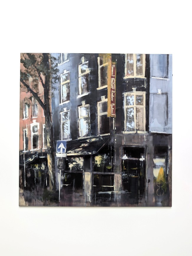 AMSTERDAM_26_01: Cafe in De Pijp – Öl auf Alu-Dibond – Gemälde von Eduard Warkentin