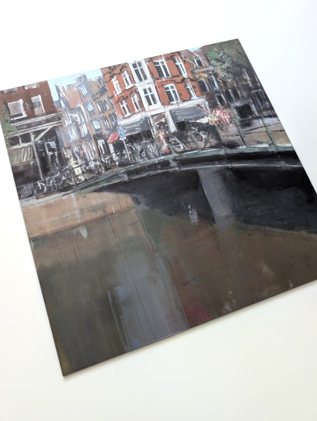 AMSTERDAM_26_02: Brücke an der Prinsengracht – Öl auf Alu-Dibond – Gemälde von Eduard Warkentin