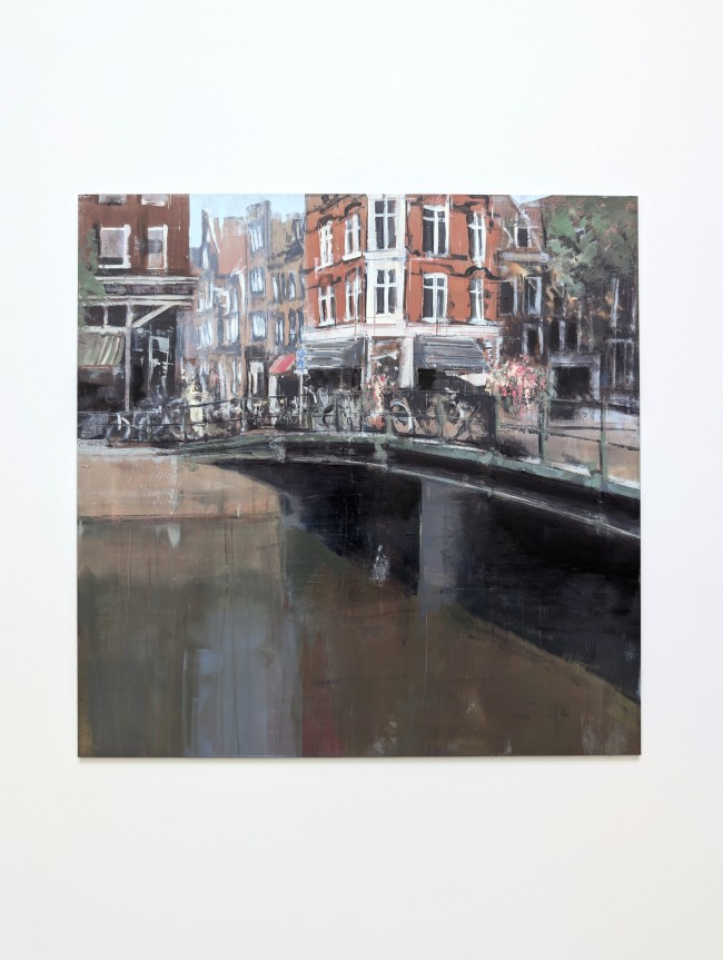 AMSTERDAM_26_02: Brücke an der Prinsengracht – Öl auf Alu-Dibond – Gemälde von Eduard Warkentin
