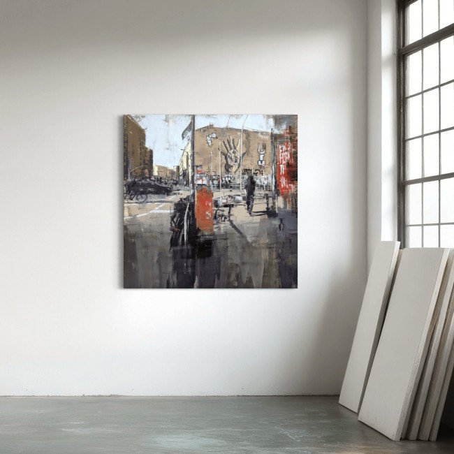 BERLIN_25_02: Heinrich-Heine-Straße – Öl auf Alu-Dibond – Gemälde von Eduard Warkentin