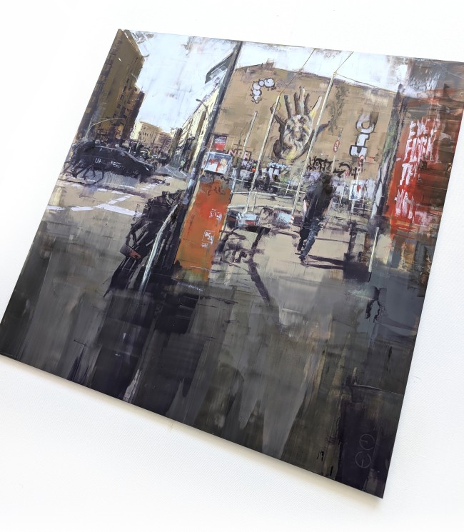 BERLIN_25_02: Heinrich-Heine-Straße – Öl auf Alu-Dibond – Gemälde von Eduard Warkentin