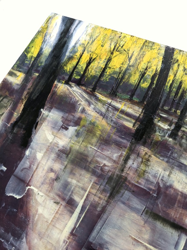 Colors of Autumn – Öl auf Papier – Gemälde von Eduard Warkentin