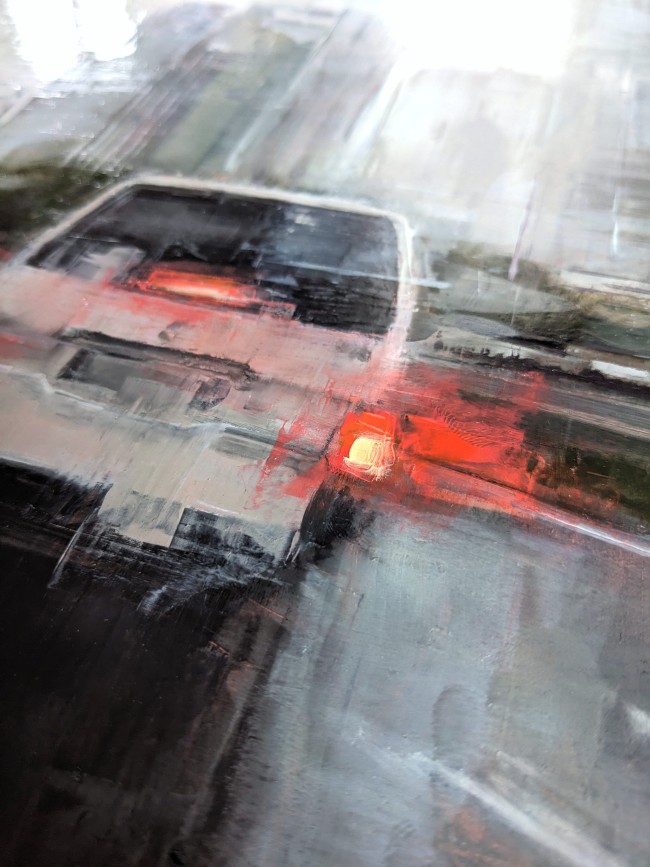 Rain in KL 01 – Öl auf MDF – Gemälde von Eduard Warkentin