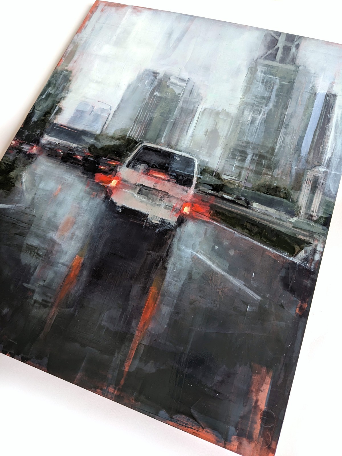 Rain in KL 01 – Öl auf MDF – Gemälde von Eduard Warkentin
