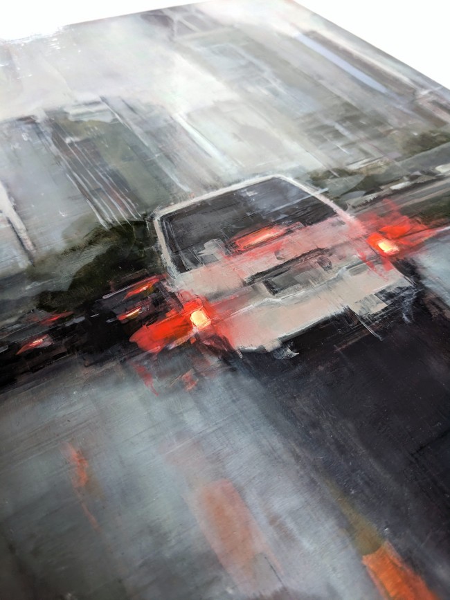 Rain in KL 01 – Öl auf MDF – Gemälde von Eduard Warkentin