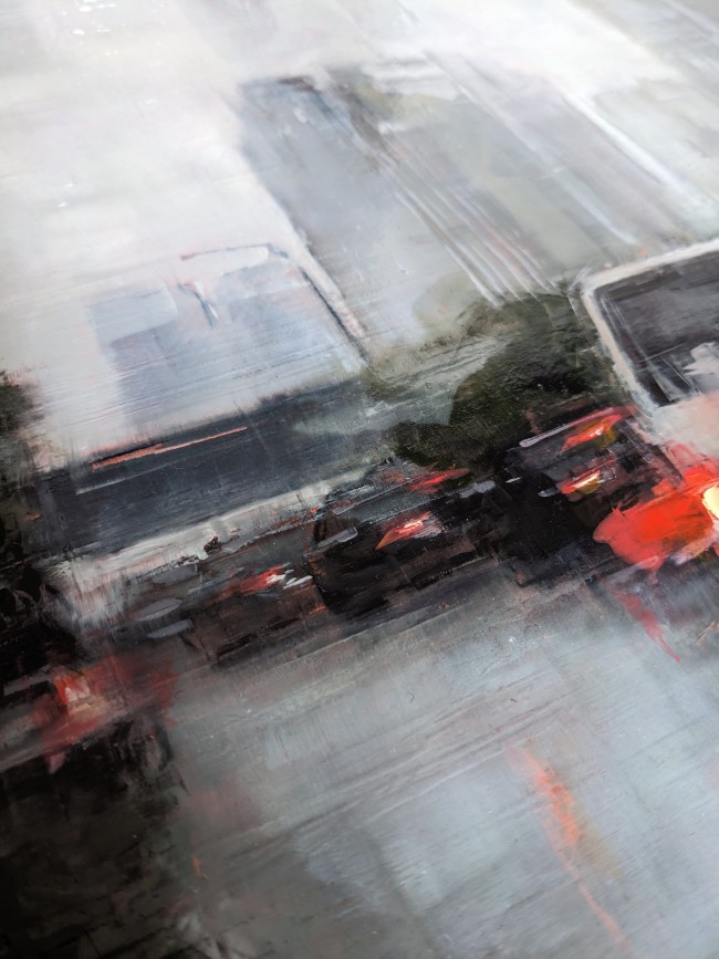Rain in KL 01 – Öl auf MDF – Gemälde von Eduard Warkentin