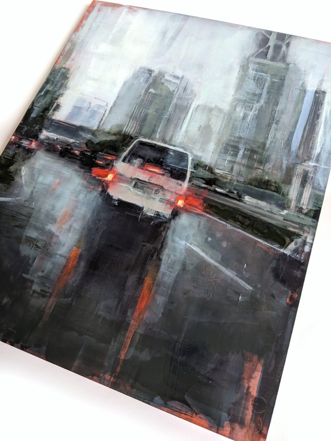 Rain in KL 01 – Öl auf MDF – Gemälde von Eduard Warkentin