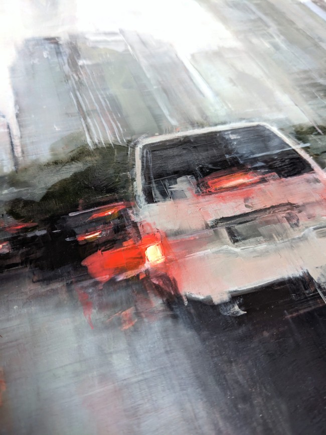 Rain in KL 01 – Öl auf MDF – Gemälde von Eduard Warkentin