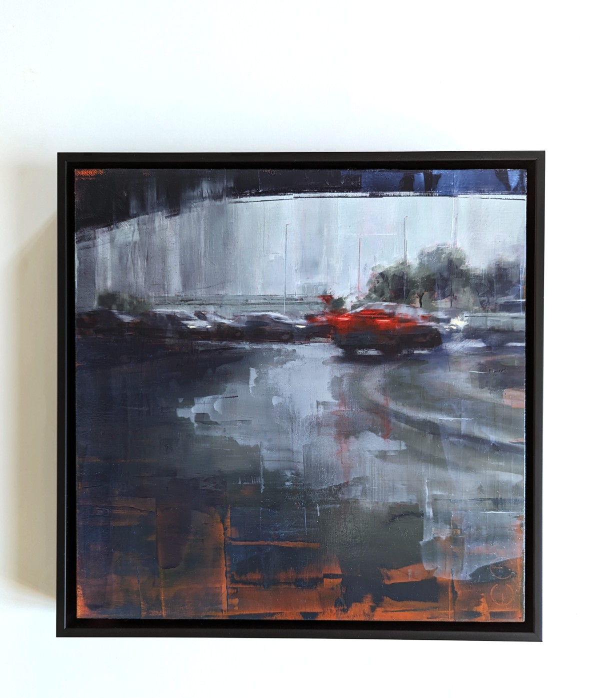 Rain in KL 02 – Öl auf Holz – Gemälde von Eduard Warkentin