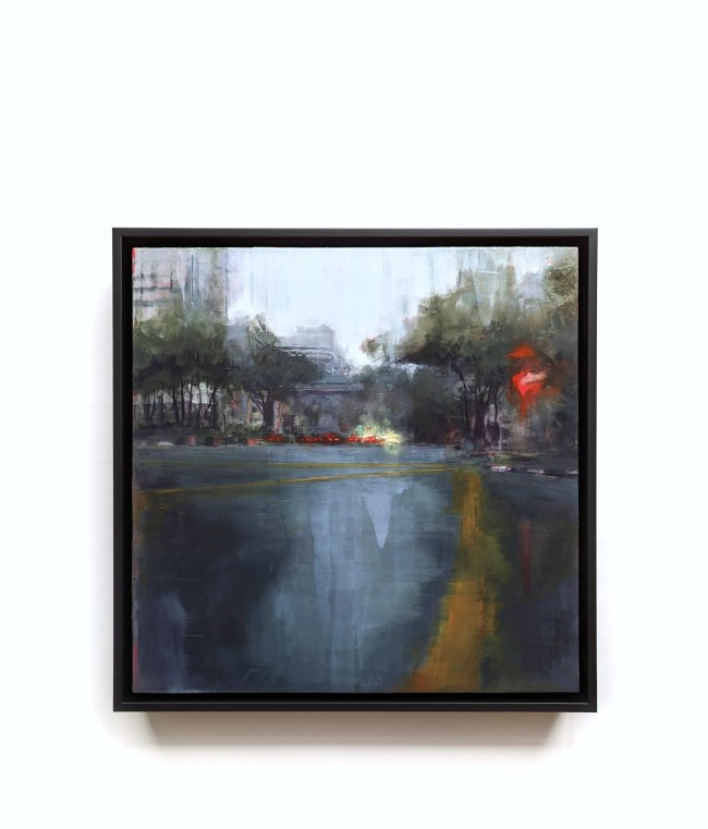 Rain in KL 04 – Öl auf Holz – Gemälde von Eduard Warkentin