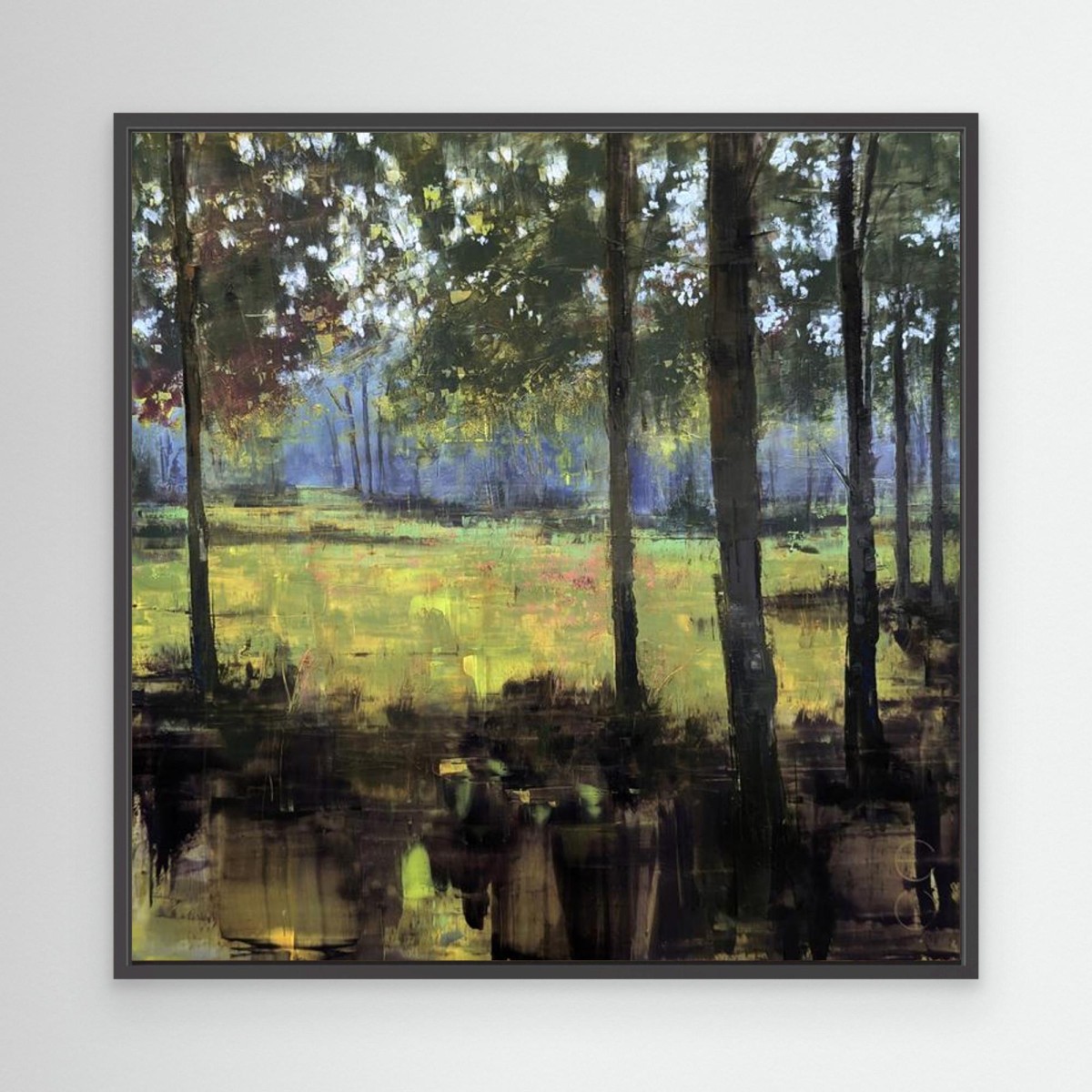 Summer. Sun. Park. – Öl auf Alu-Dibond – Gemälde von Eduard Warkentin