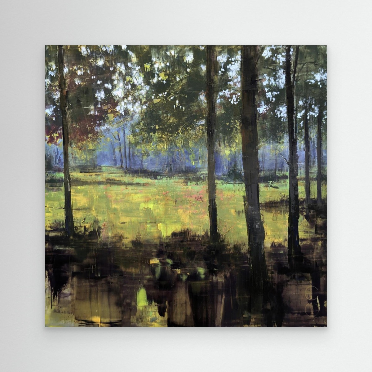 Summer. Sun. Park. – Öl auf Alu-Dibond – Gemälde von Eduard Warkentin