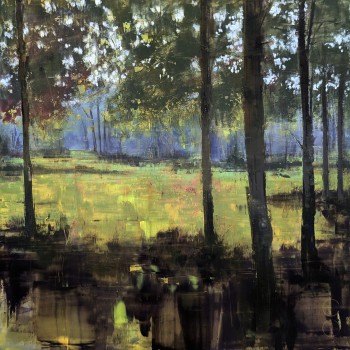 Summer. Sun. Park. – Öl auf Alu-Dibond – Gemälde von Eduard Warkentin