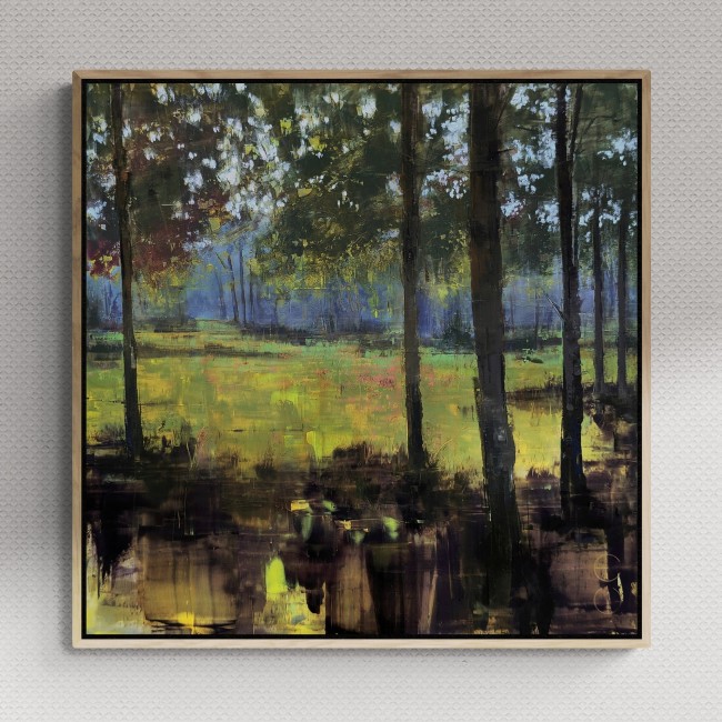 Summer. Sun. Park. – Öl auf Alu-Dibond – Gemälde von Eduard Warkentin
