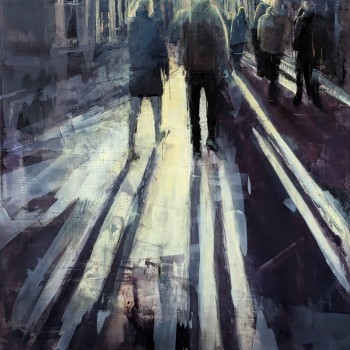 Sunset in Berlin – Öl auf MDF – Gemälde von Eduard Warkentin