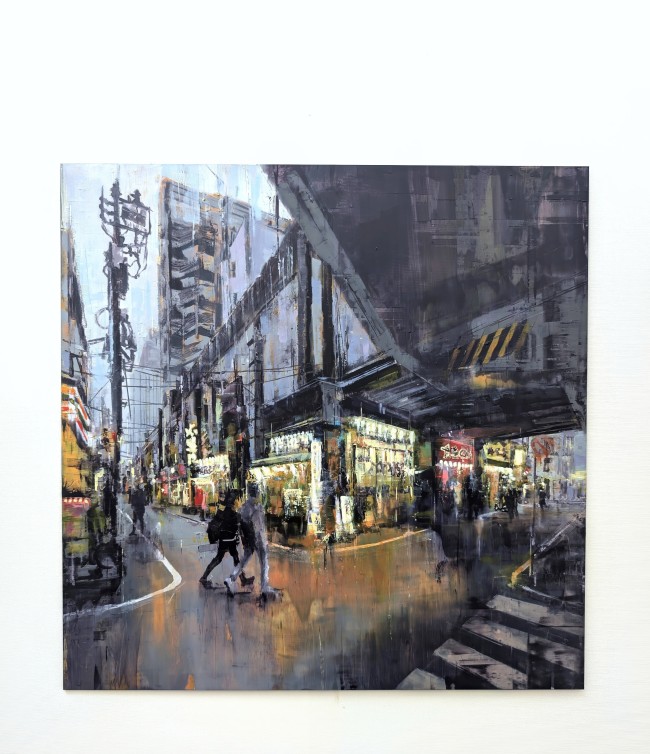 TOKYO_25_01: Asakusabashi – Öl auf Alu-Dibond – Gemälde von Eduard Warkentin