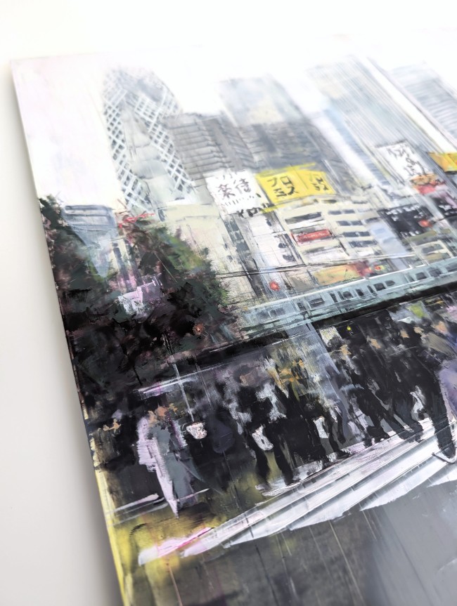 TOKYO_26_01: Shinjuku from East to West – Öl auf Alu-Dibond – Gemälde von Eduard Warkentin