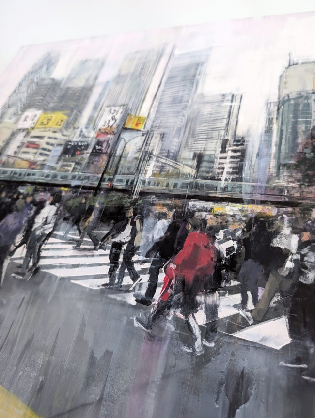 TOKYO_26_01: Shinjuku from East to West – Öl auf Alu-Dibond – Gemälde von Eduard Warkentin