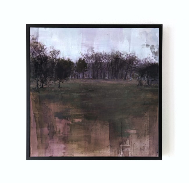 Winter. Dusk. Park. – Öl auf Alu-Dibond – Gemälde von Eduard Warkentin